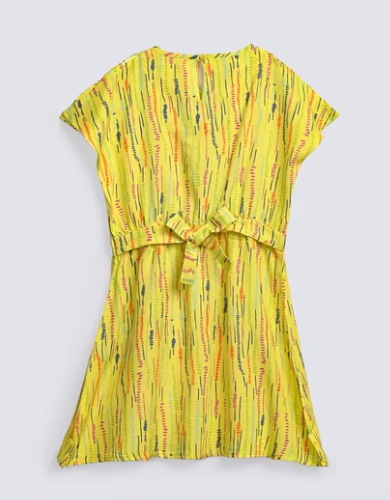 GIRLS PRINTED ELASTICATED BAND DRESS