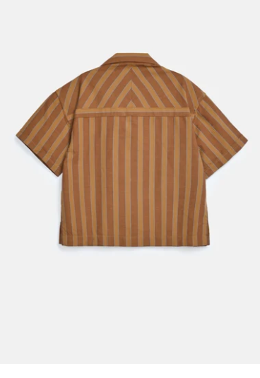 BOYS STRIPED RESORT COLLAR SHIRT