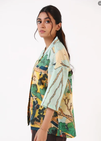 PRINTED BUTTON DOWN SHIRT